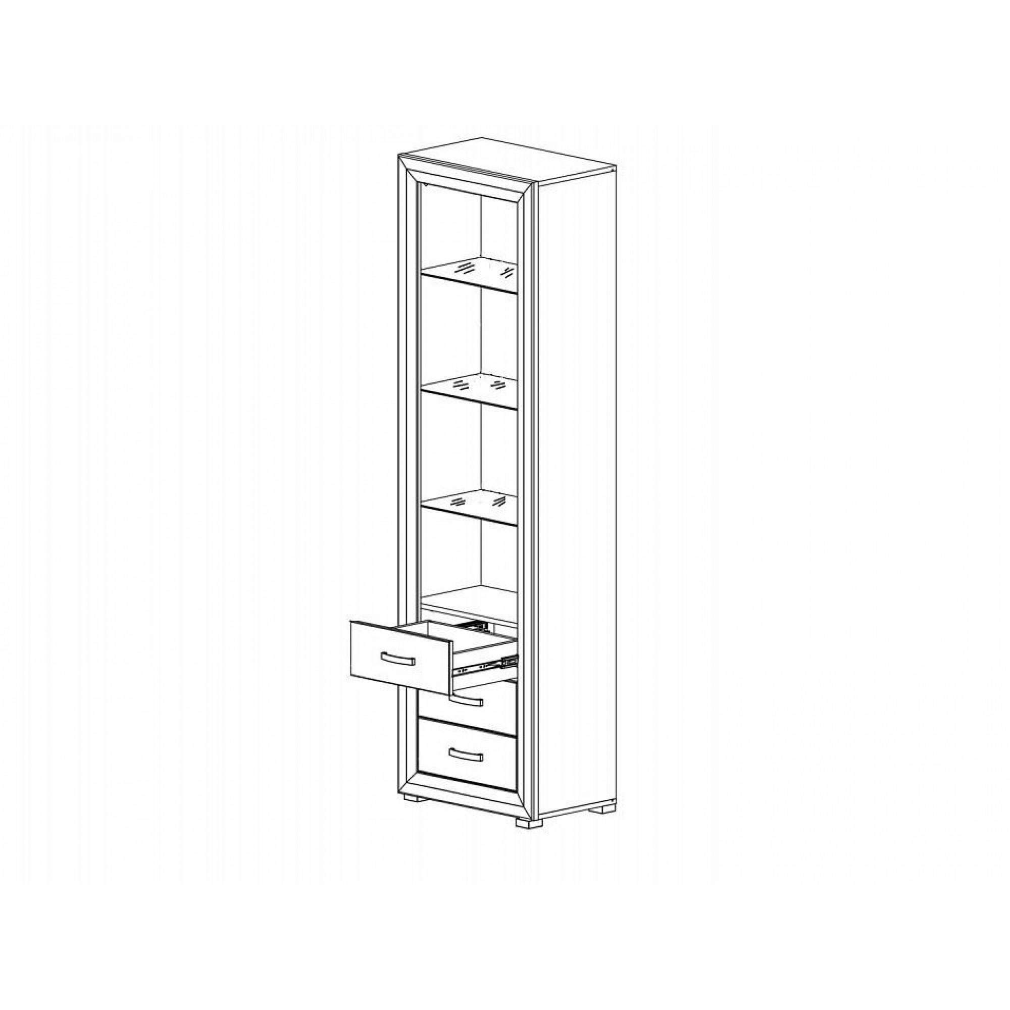 Шкаф-витрина Мальта с подсветкой REG1W3S    BRW_70002604