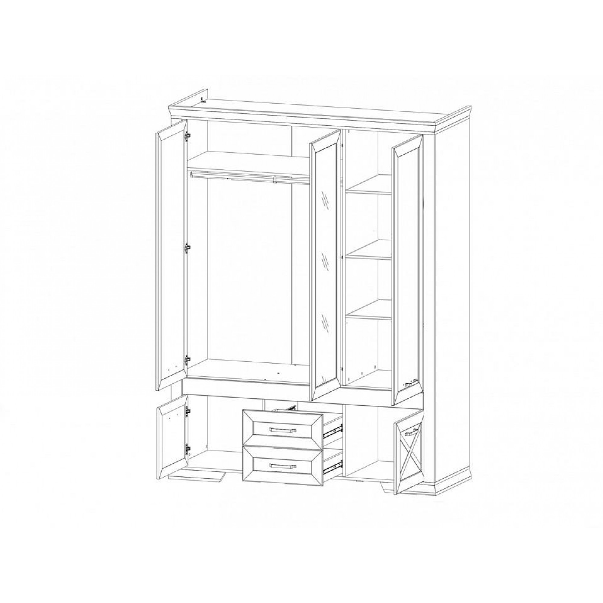 Шкаф платяной Marselle SZF5D2S    BRW_70004114