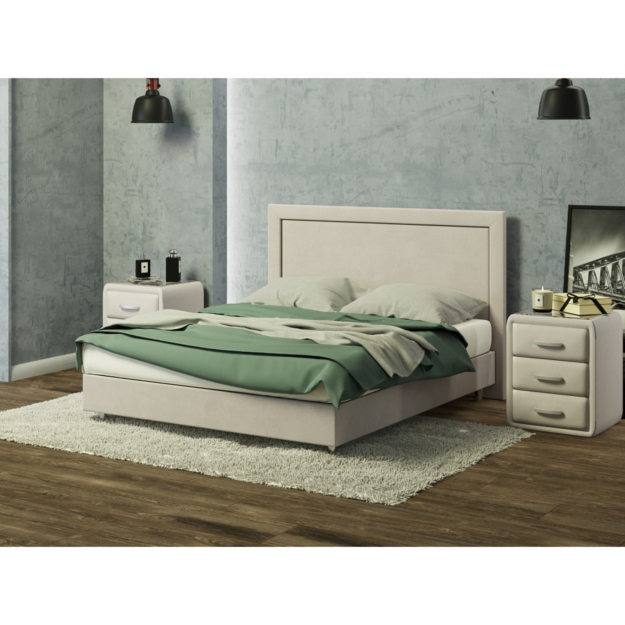 Кровать двуспальная London Boxspring Standart  ORM_160-200-LondonBoxspringStandart-UltraSand