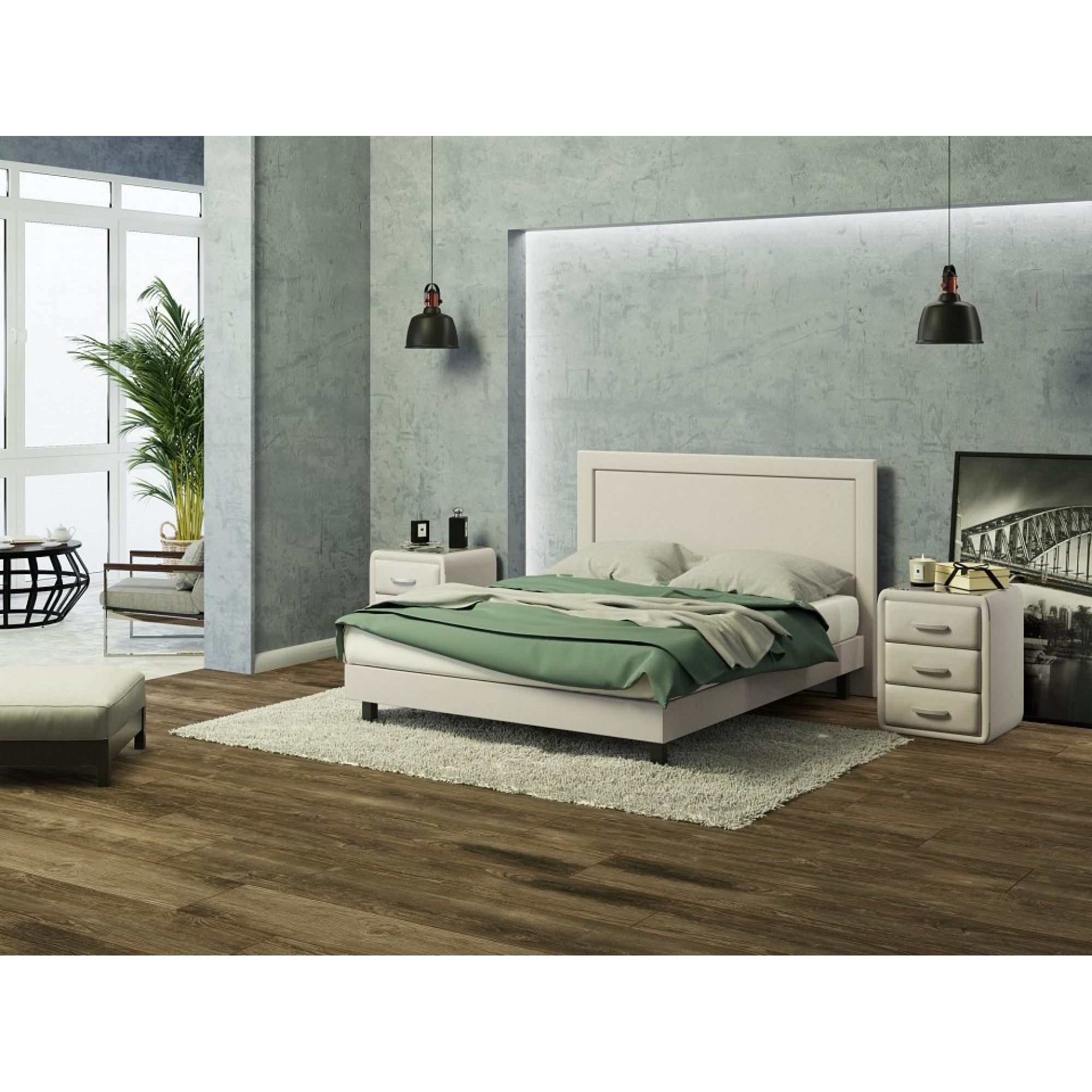 Кровать двуспальная London Boxspring Standart  ORM_160-200-LondonBoxspringStandart-TetraMilk