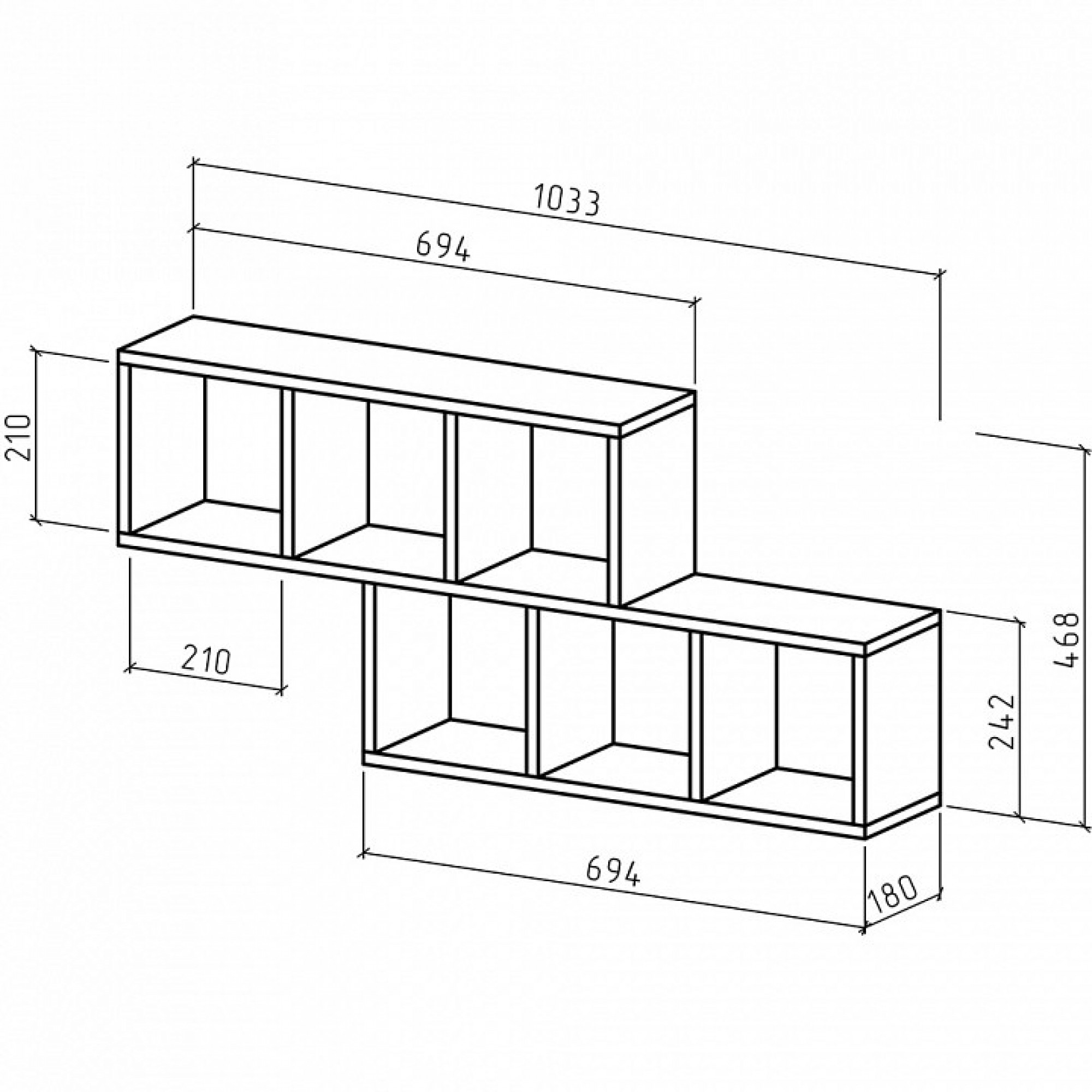 Полка книжная Вайс-4    MAS_PNV-4-DAT