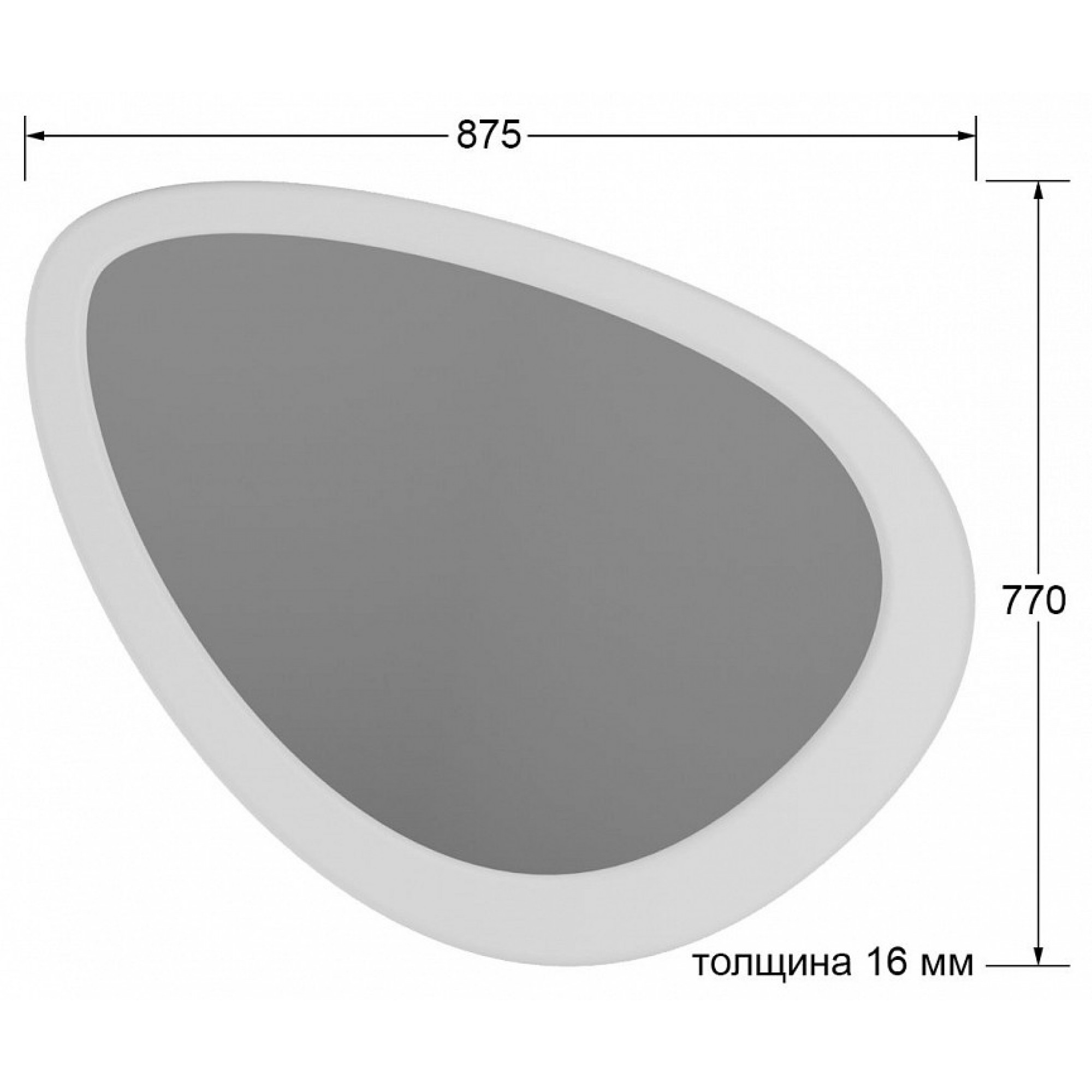 Зеркало настенное Телфорд вью белый 875x770x16(KLF_9348732901)