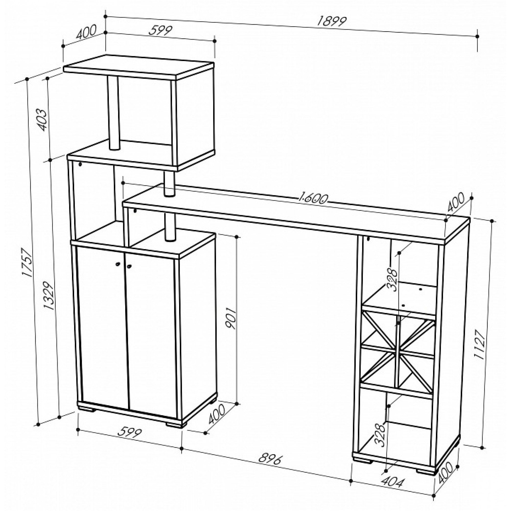 Стойка барная БСТ 3    JZZ_BST-3SB