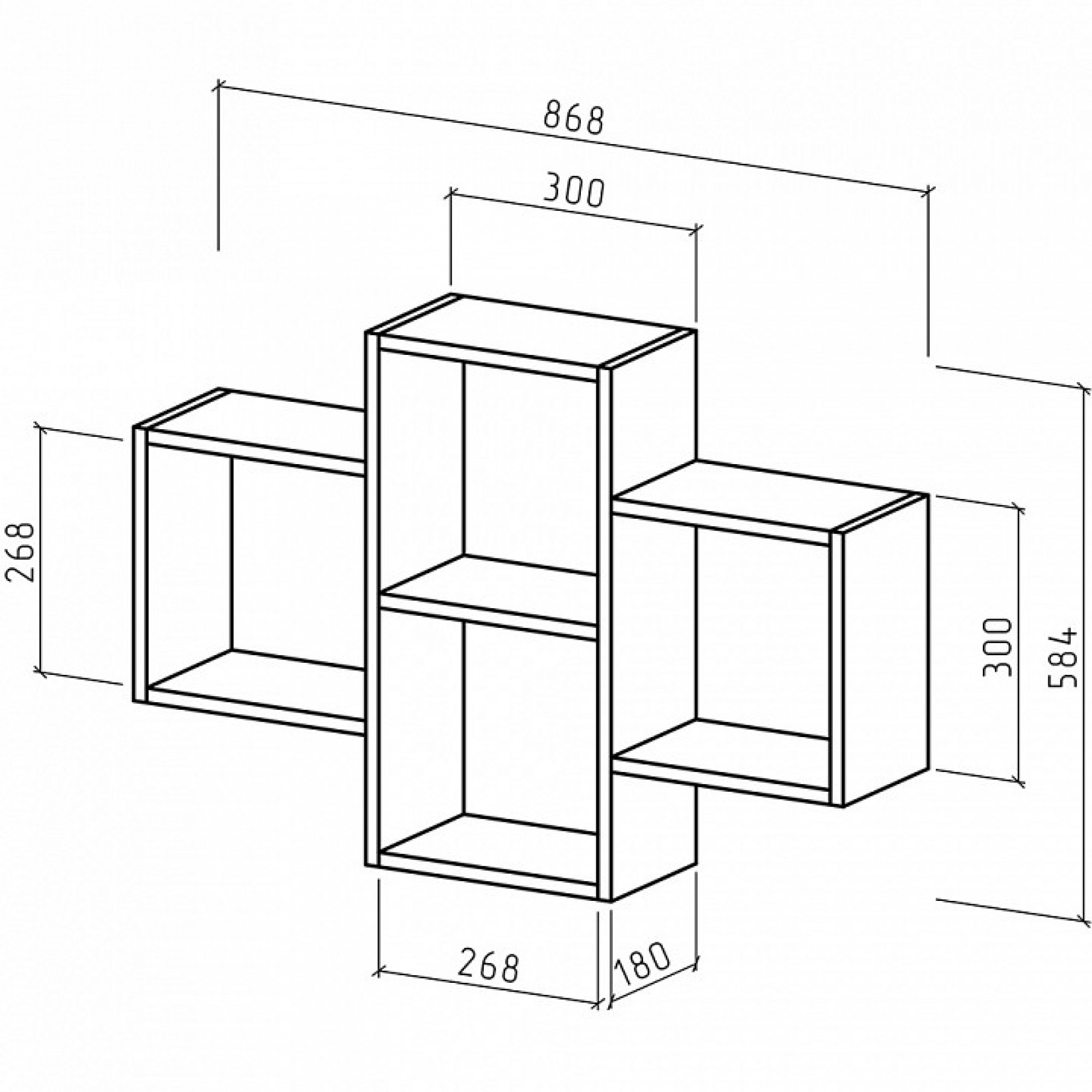 Полка книжная Флэш-7    MAS_PNFL-7-DS