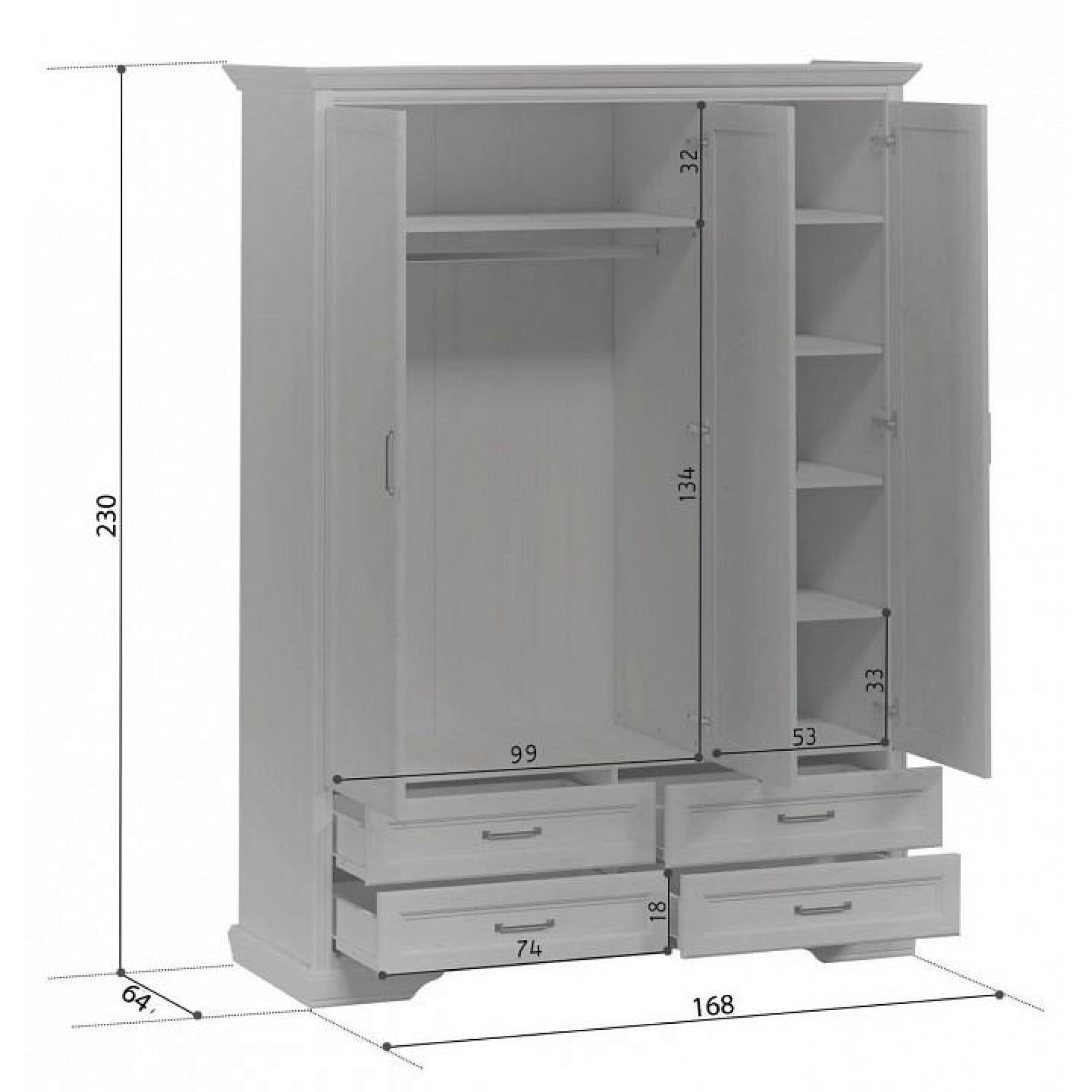 Шкаф платяной Стилиус SZF3D4S    BRW_UT-70040834