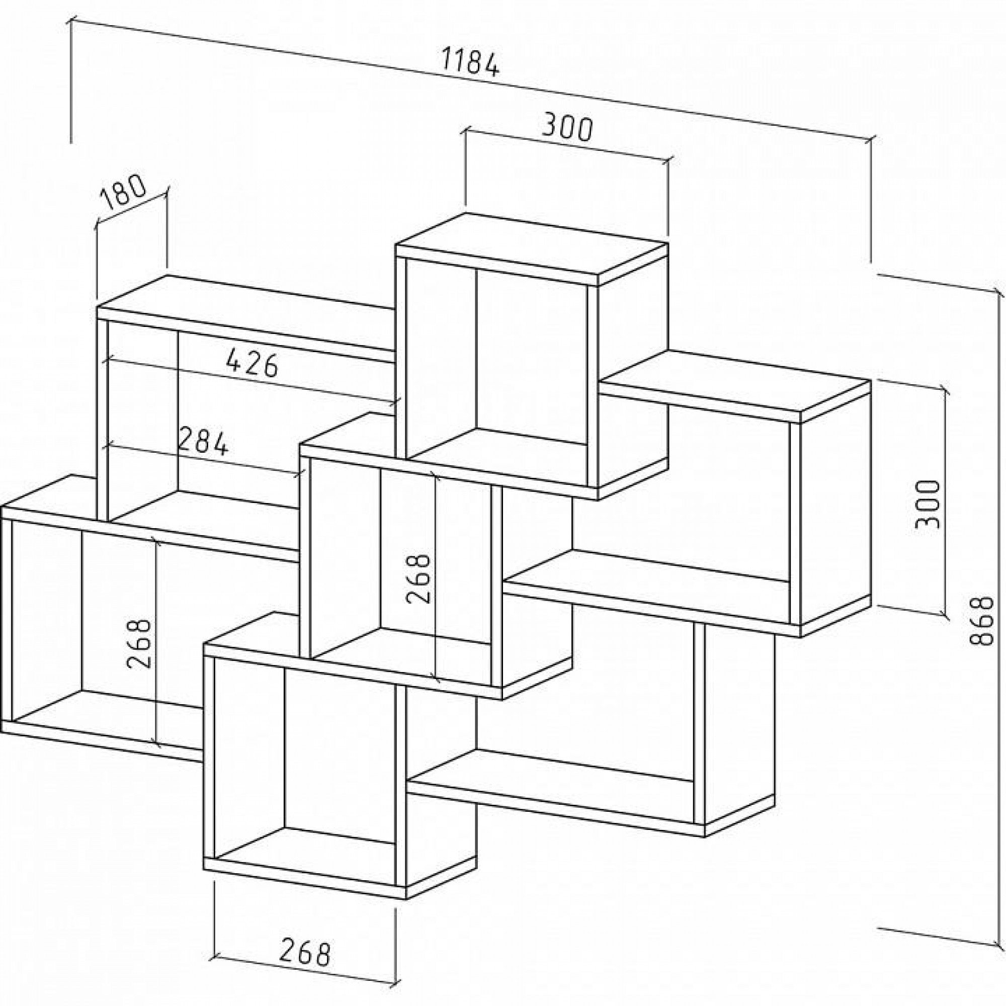 Полка книжная Флэш-15    MAS_PNFL-15-DAT