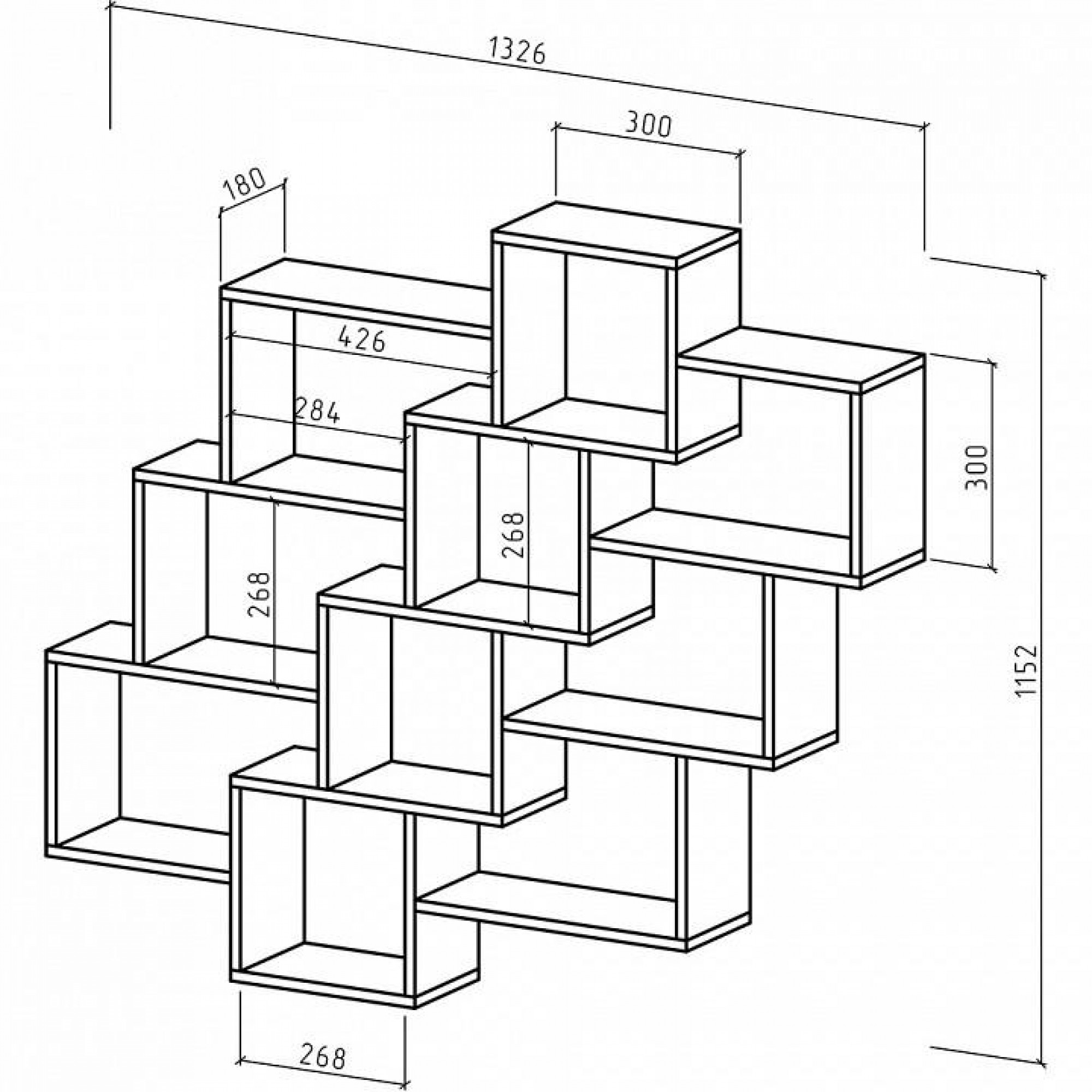 Полка книжная Флэш-17    MAS_PNFL-17-DS