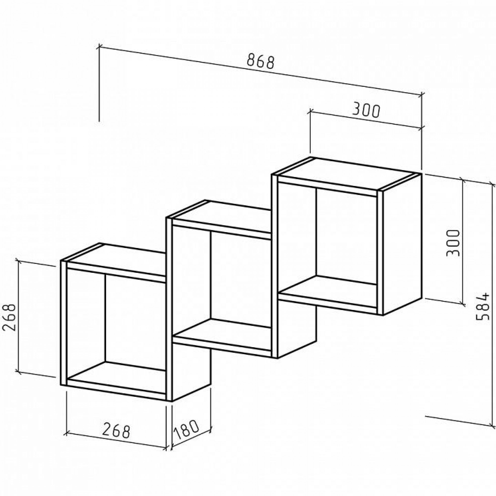 Полка книжная Флэш-2    MAS_PNFL-2-DZ