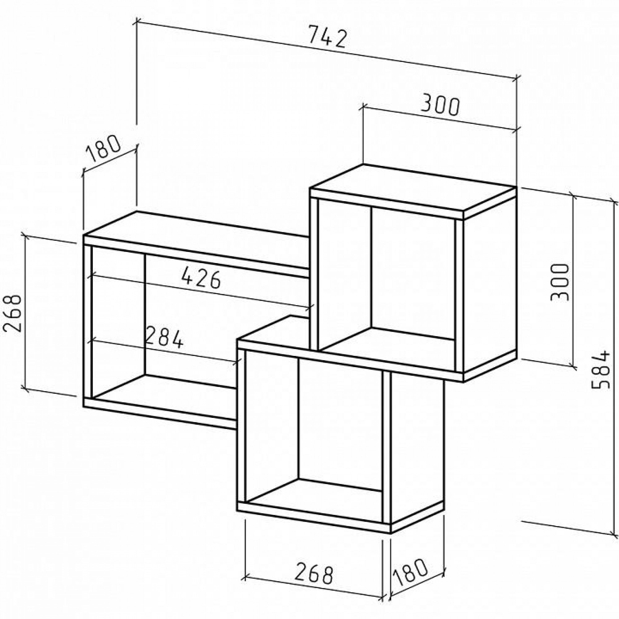 Полка книжная Флэш-4    MAS_PNFL-4-BEL