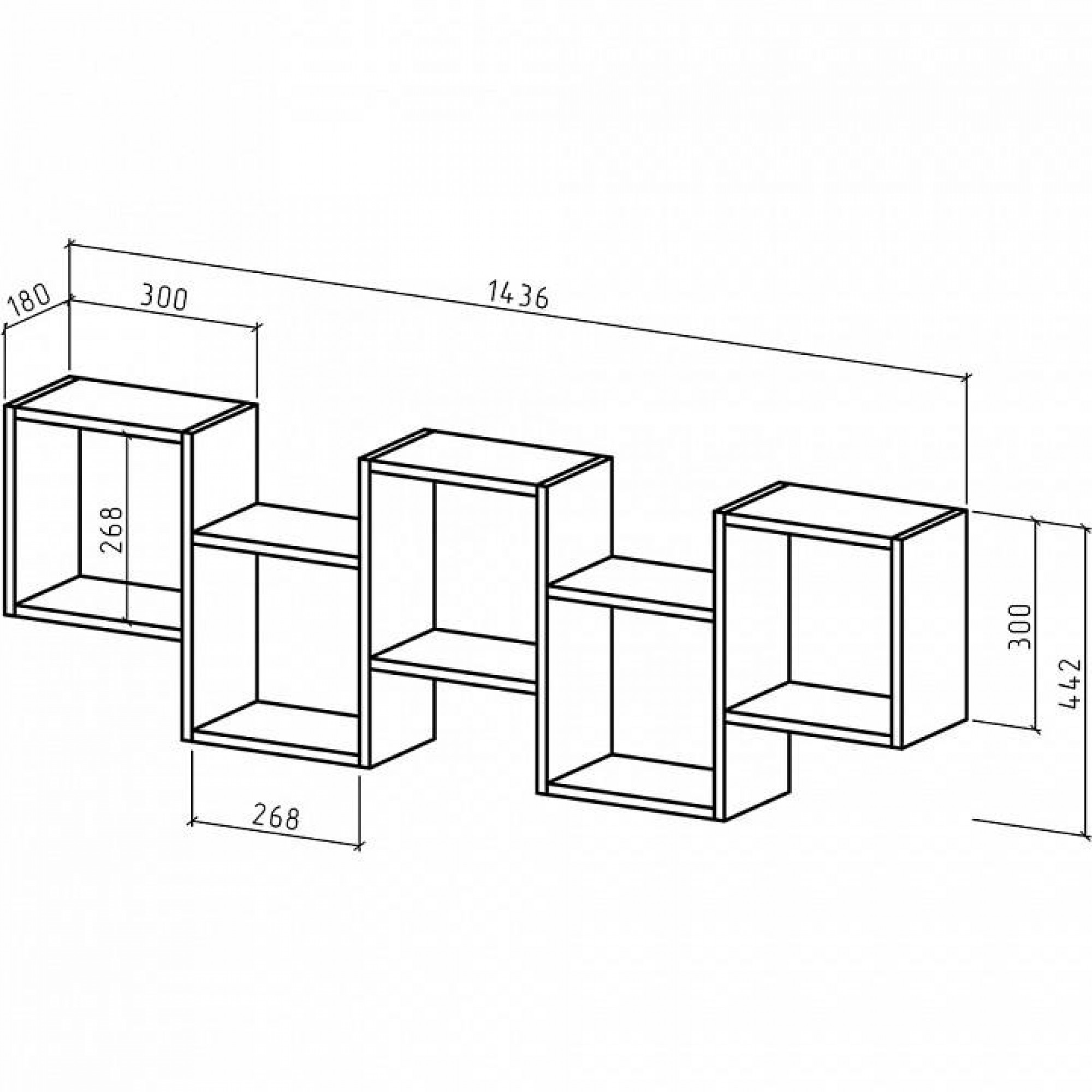 Полка книжная Флэш-9    MAS_PNFL-9-DS