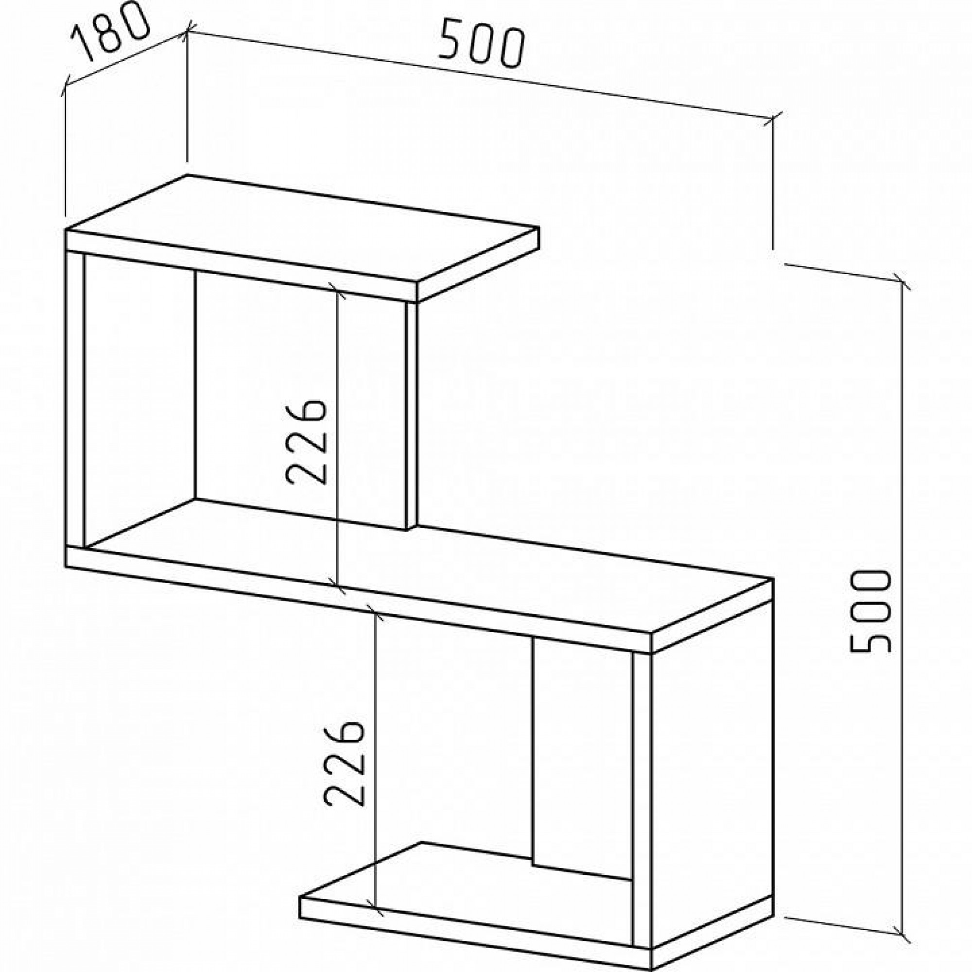 Полка книжная Грейс-1    MAS_PNG-1-DZ