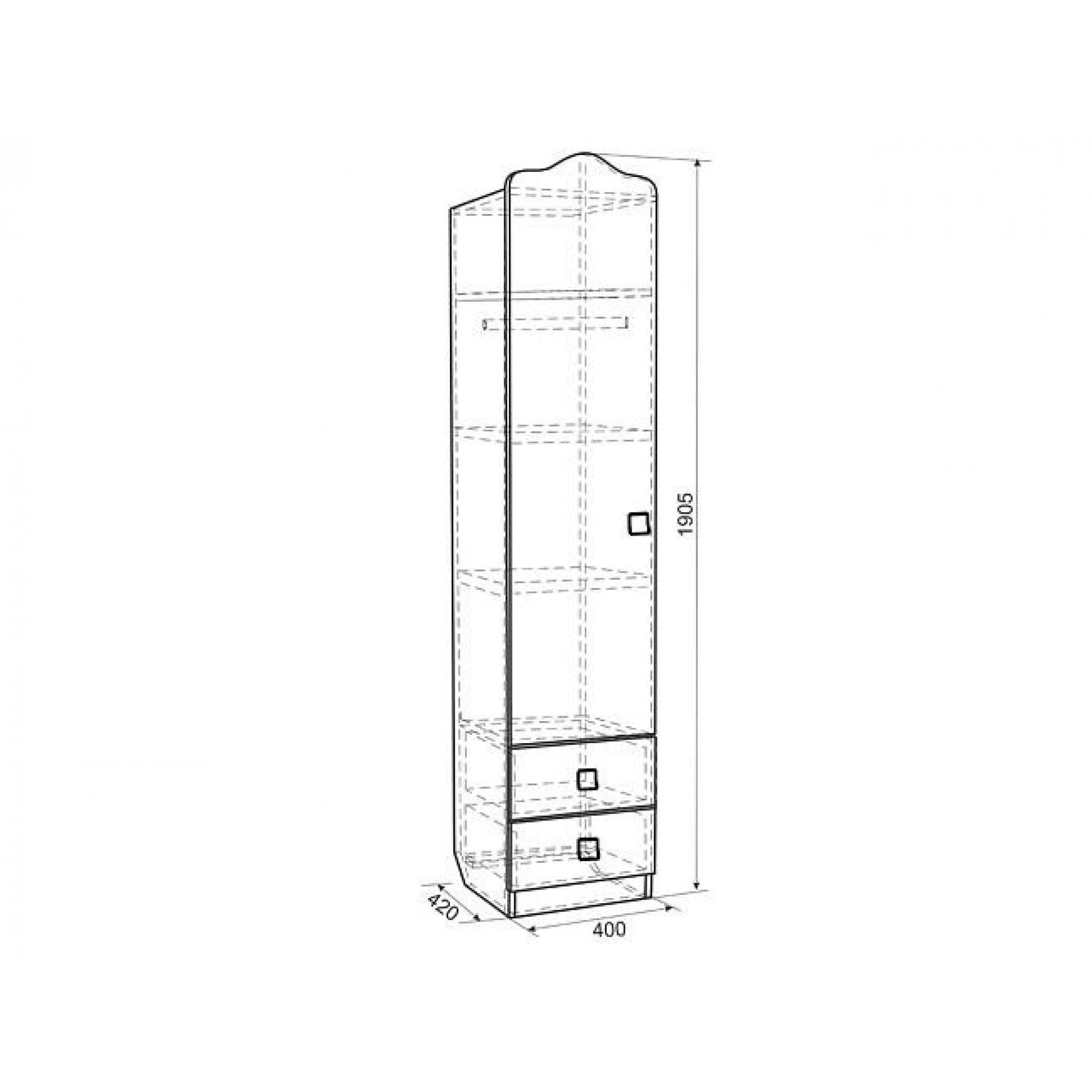 Шкаф платяной Фэнтези MDF-02    MBS_MDF-02