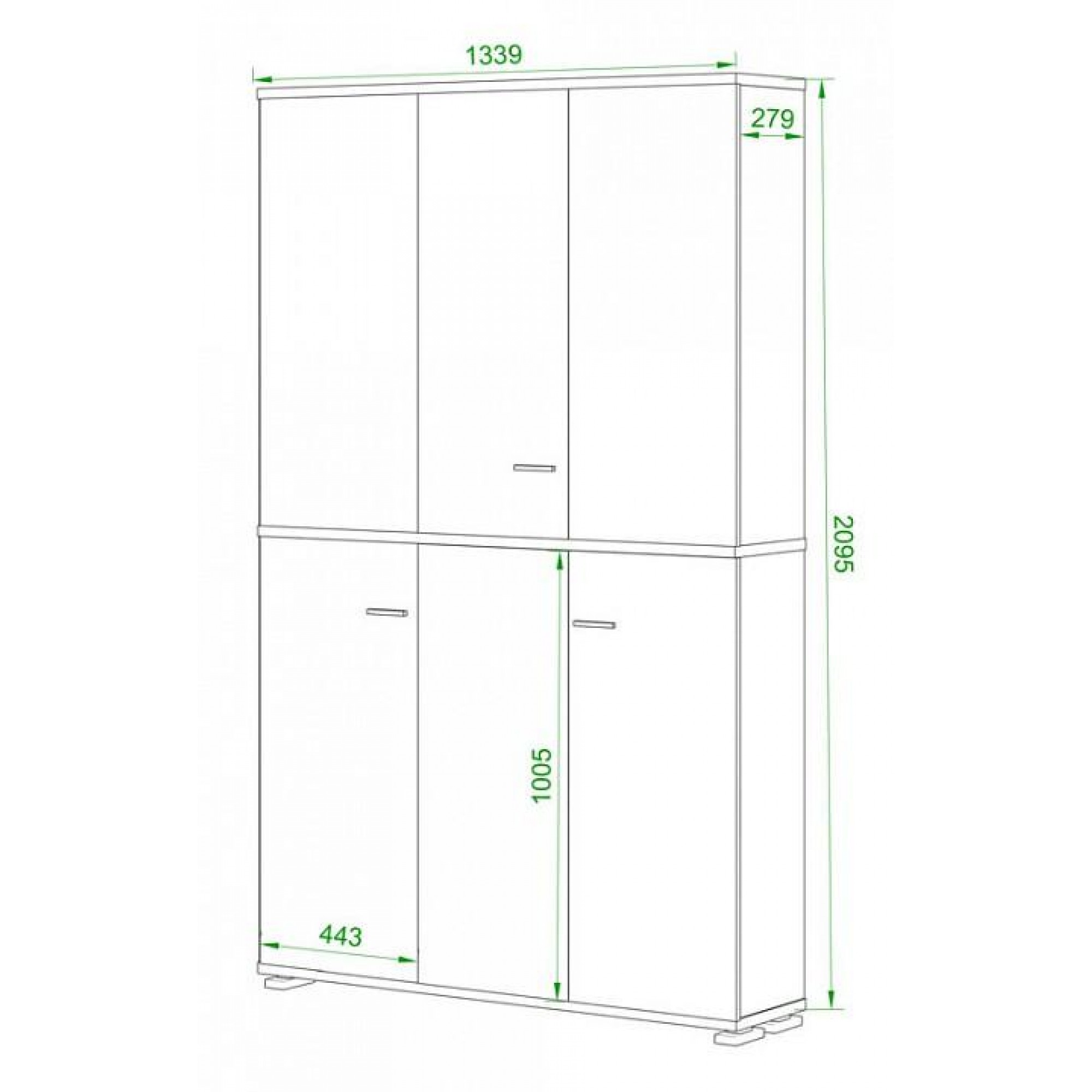 Шкаф книжный Домино нельсон ПУ-40-4    MER_PU-40-4_NBE