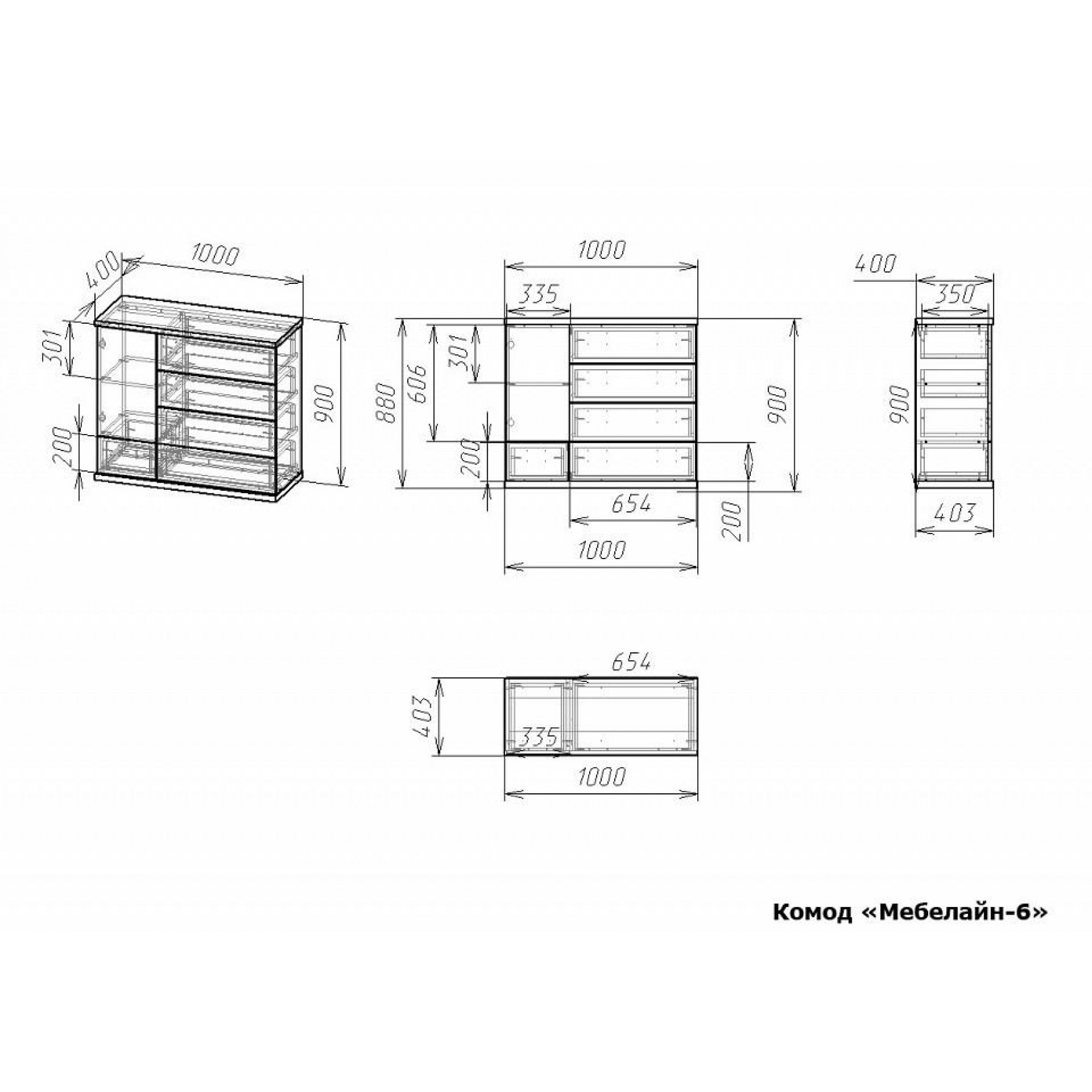 Комод Мебелайн-6    MLN_Kd-MN-006