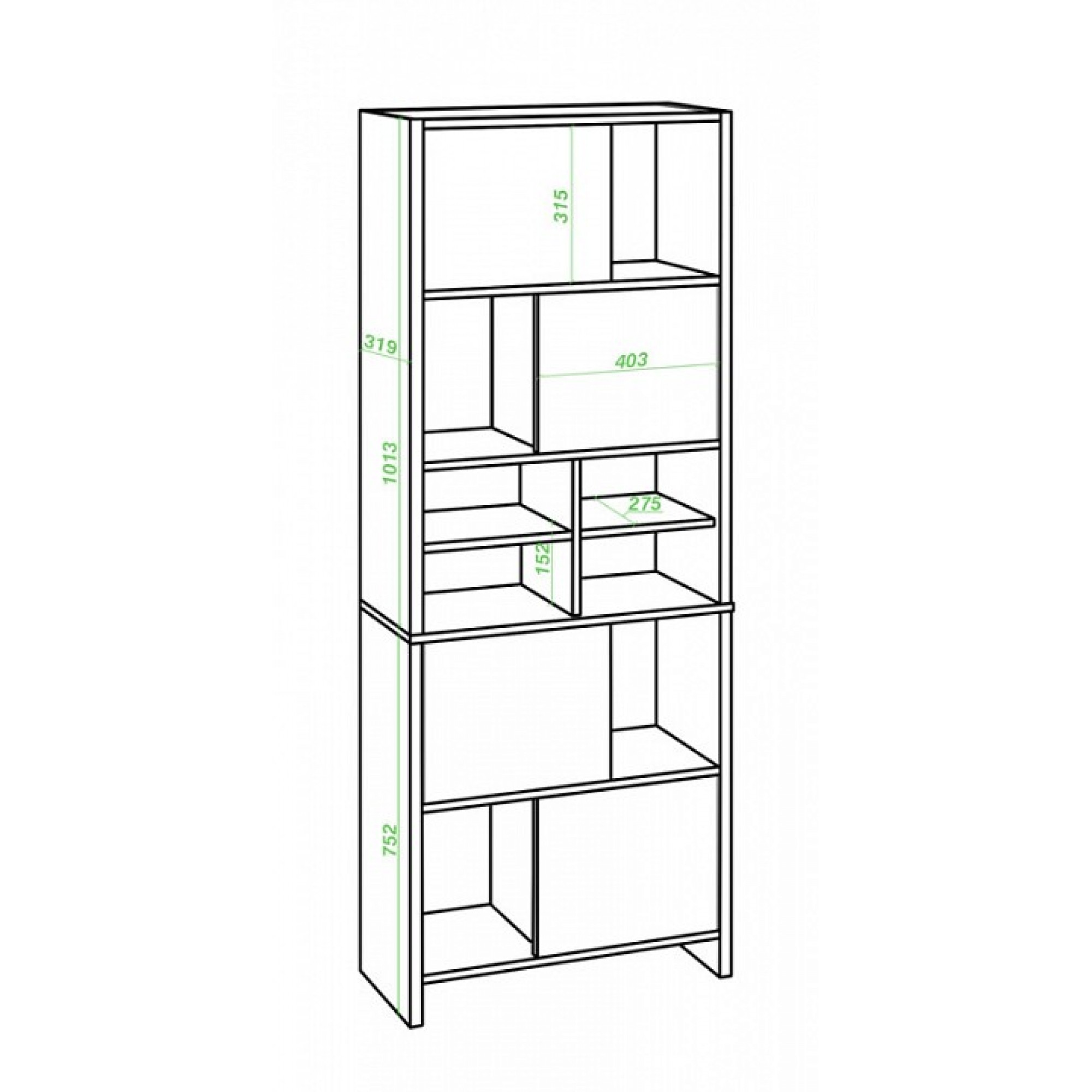 Стеллаж комбинированный Нельсон Lite СТЛ-ЗВХ БЕН    MER_STL-ZVH_BEN