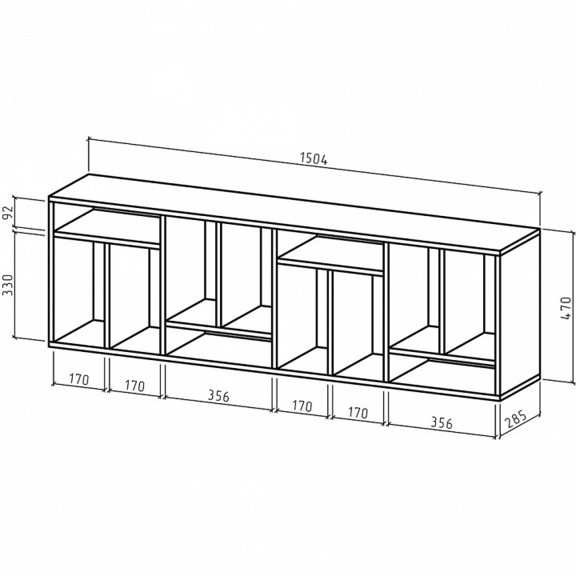 Полка книжная Офис-3    MAS_PNOF-3-DZ